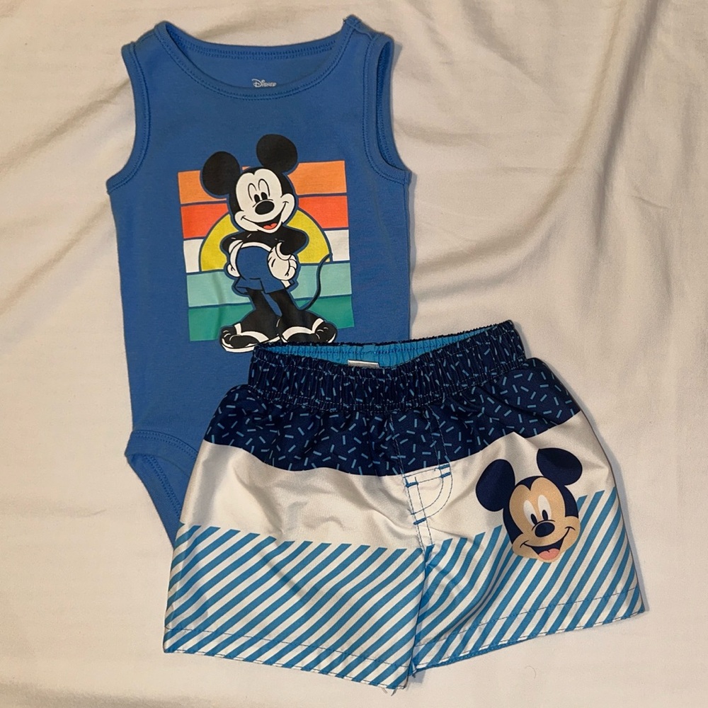 Disney Mickey Mouse Blue and White Outfit